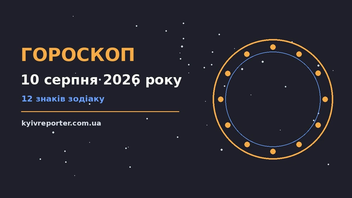 Гороскоп на 10 серпня 2026 року: ключові моменти дня для планів і важливих справ
