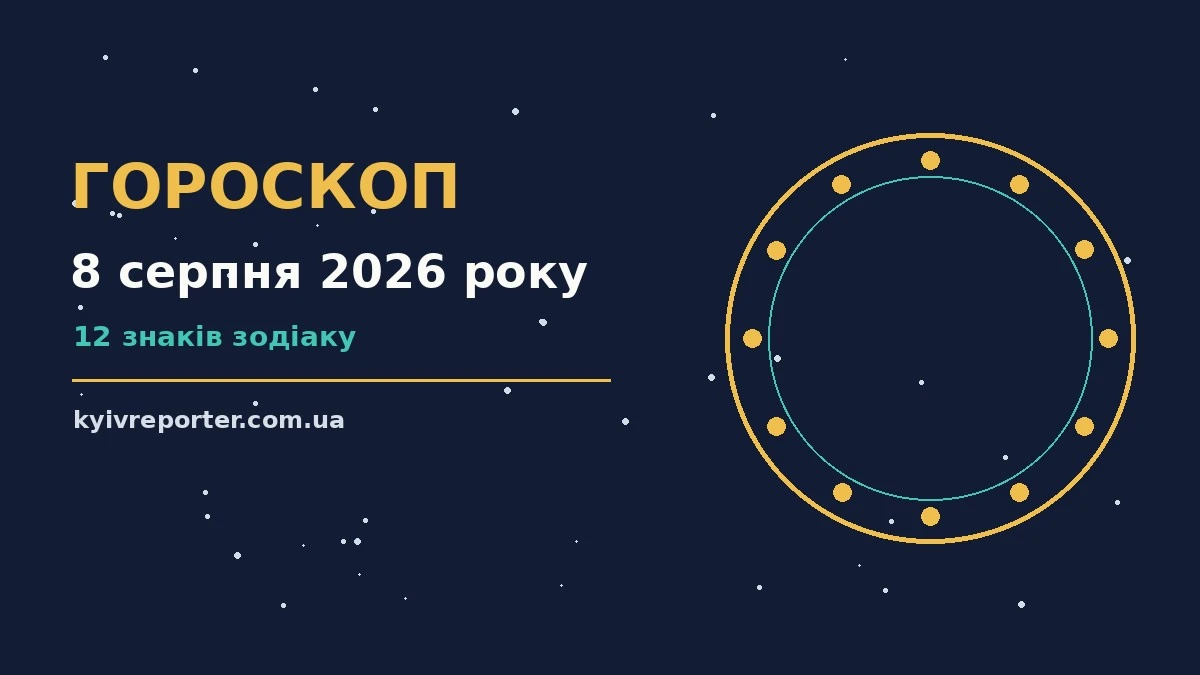Гороскоп на 8 серпня 2026 року: ключові моменти дня для планів і важливих справ