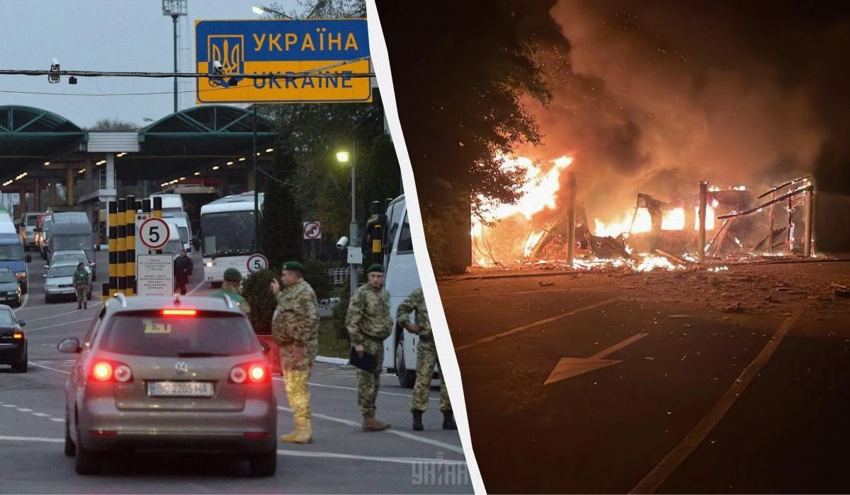 Пошкоджена інфраструктура міжнародного автомобільного пункту пропуску «Виноградівка» та пожежа на території пункту пропуску