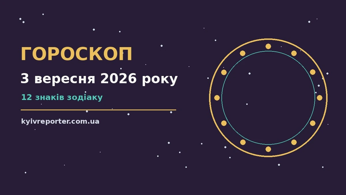 Гороскоп на 3 вересня 2026 року: ключові моменти дня для планів і важливих справ